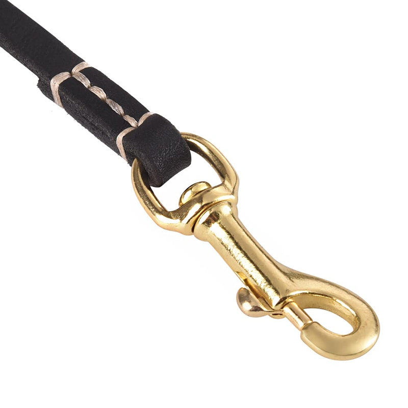 4FT / 5FT / 6FT Geninue Leather Leash for Small to Medium Dogs Training and Walking - Color Black/Brown 6 FT - PawsPlanet Australia