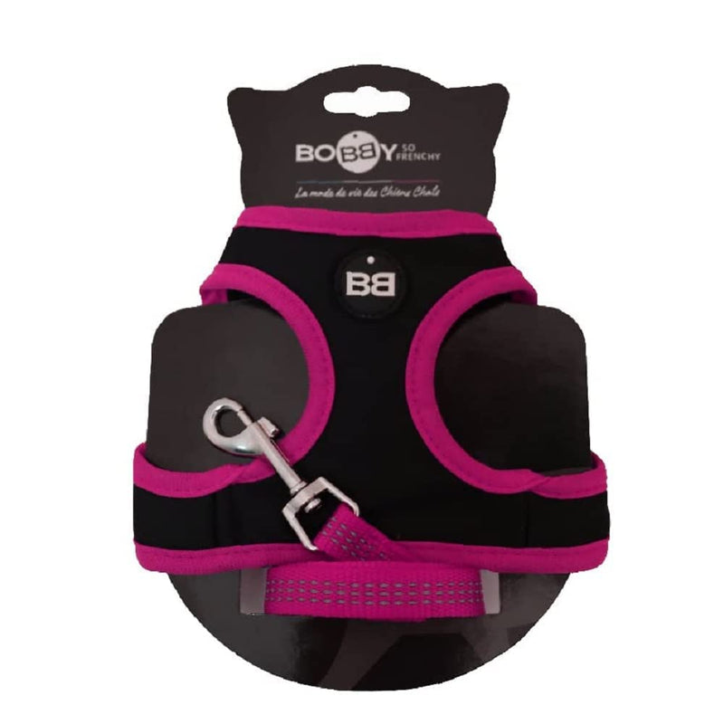 Bobby Extra Small Cat Harness Set, Fuchsia, 3-6 KG, Reflective, Machine Washable, Comfortable, Safe Night Walks