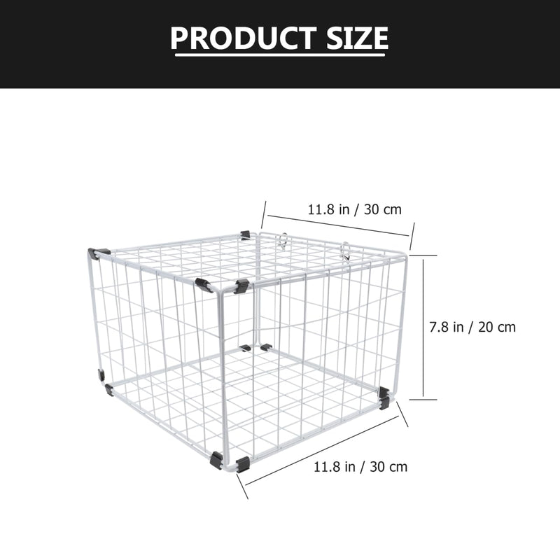 VANZACK 1pc Foldable Cat Cage for Pets Transparent Design Iron Carrier for Cats Under for Bathing and Travel Practical Pet Supplies 30x30cm White - PawsPlanet Australia