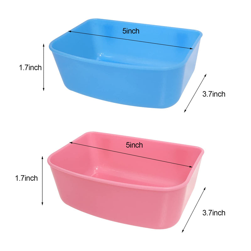 6 Pack Feeder (Blue, Pink), Hanging Feeder,Food and Water Container, Bath Water Bowl Universal for Birds Hamsters Mice Rats Rabbit Guinea Pig Small Pets - PawsPlanet Australia