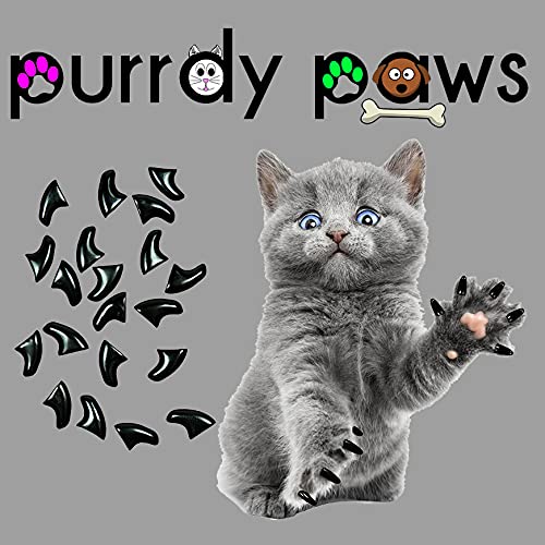 40 Pack Soft Nail Caps for Cat Claws Black Medium - PawsPlanet Australia