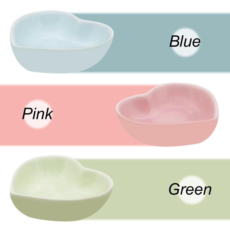 Ceramic Hamster Food Bowl, 1.2oz Durable Heart Hamster Water Dish for Hamsters/Birds/Snakes/Turtle, Easy to Wash and Prevent Tipping (Pink, 1pcs) 1pc Pink - PawsPlanet Australia