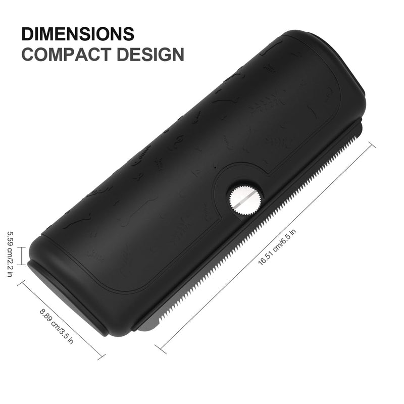 Effective Deshedding Dog Brush for Shedding Control – Gentle Grooming Tool for Dogs, Cats & Horses – Ergonomic Handle for Comfortable Fur Care – Ideal for Short & Long Hair(Black) Black - PawsPlanet Australia