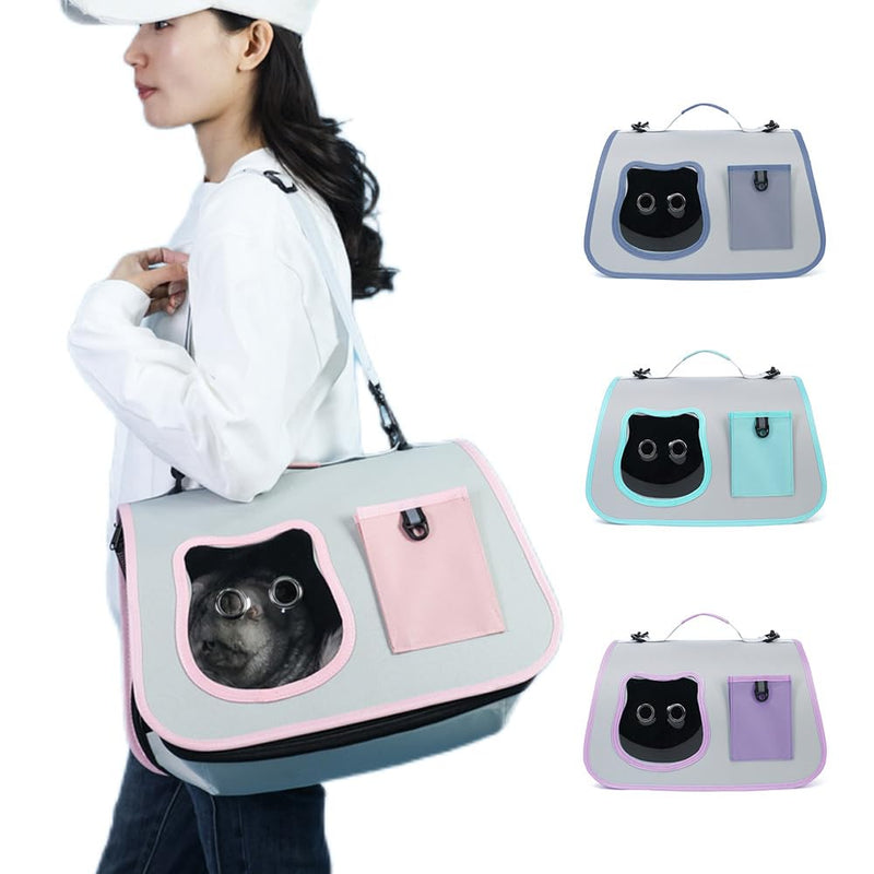 Cat Bag for Going Out, 17 * 10inch Portable Tote Hundred Pet Bag, Large Capacity Shoulder Slanting Cross Cat Dog Bag Blue - PawsPlanet Australia