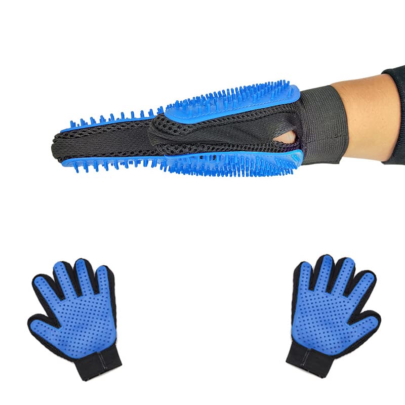 New Double-Sided Gloves for Cats and Dogs with Bath Massage?Deshedding Brush Glove, Five Fingers with 259 Silicone Needles,Effective in Removing Pet Floating Hair, Universal Both Hands Glove - PawsPlanet Australia