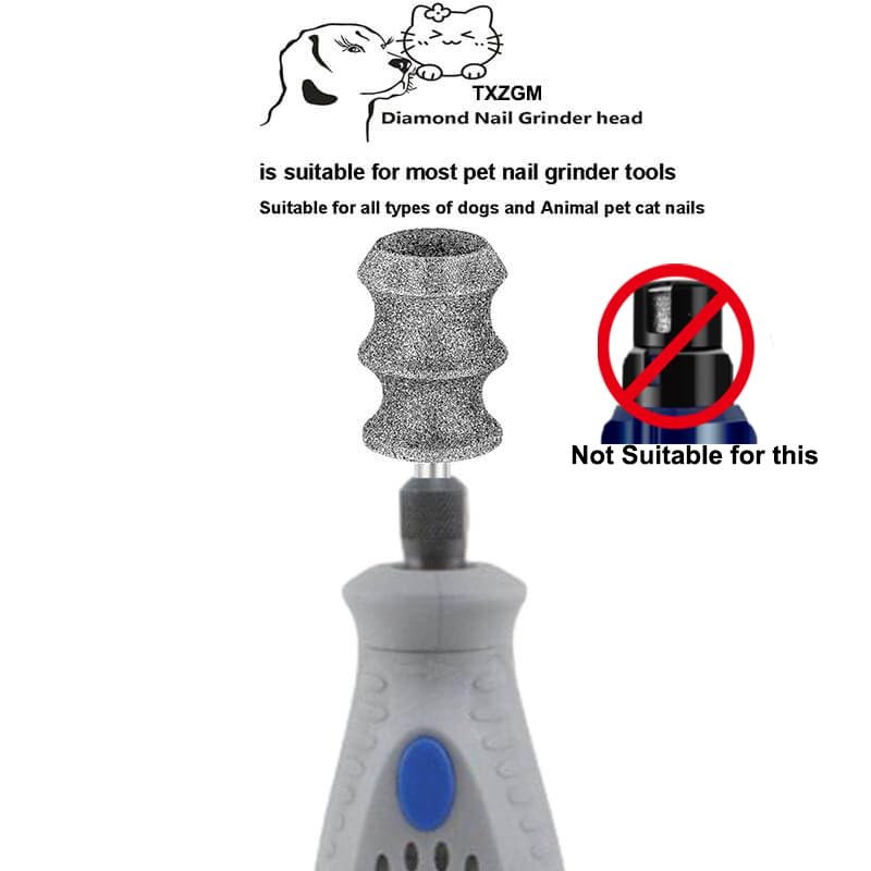 Diamond Dog Nail Grinder Wheel For Dremel, Pet Dog Nail Grinder Attachment Replacement Head refill, 1/8'' Pet Nail Claw Care Grooming Bit, For Dremel Pet Dog Nail Grinder Tip Bits Attachment（ Large ） C-Expert-1/8''-80# - PawsPlanet Australia