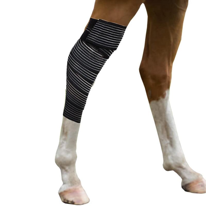 Elastic Polo Leg Wrap Compression Bandage for Horses, Dogs, Cats, Sheep, Cow, Dog Wound Care, Vet Wrap Black