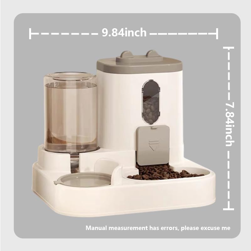 Two-in-One Upgraded Gravity Pets Feeder and Water Dispenser Combo Set, Pet Cat Dog Automatic Feeder and Water Dispenser for Small and Medium Pets Cats Dogs, Large Capacity & Washable Gray - PawsPlanet Australia