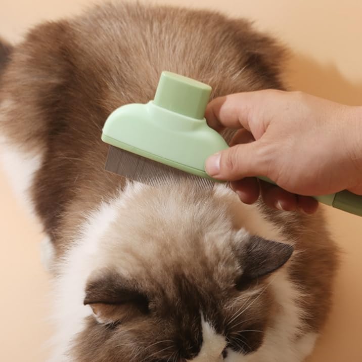 Flea Comb for Cats & Dogs - Dual-Sided Pet Hair Removal Comb with Long/Short Stainless Steel Teeth - Effective Deshedding Brush for Shedding Control & Grooming - PawsPlanet Australia