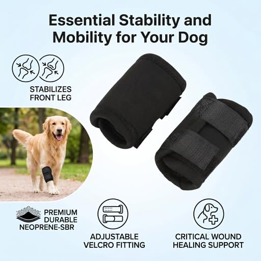 Atyhao Dog Front Leg Brace, Cruciate Ligament Dog Knee Brace Pet Surgical Injury Front Hock Joint Wound Healing Bandage Dog Leg Protectors Anti Licking Sleeve for Dog S