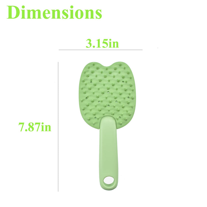 Cat Brush for Shedding Dog Brush Hair Cleaning Comb Bath Massage Tool for Shedding & Grooming, Remove Loose Hair, Cat Shape, Silicone Bristles (Green) Green - PawsPlanet Australia