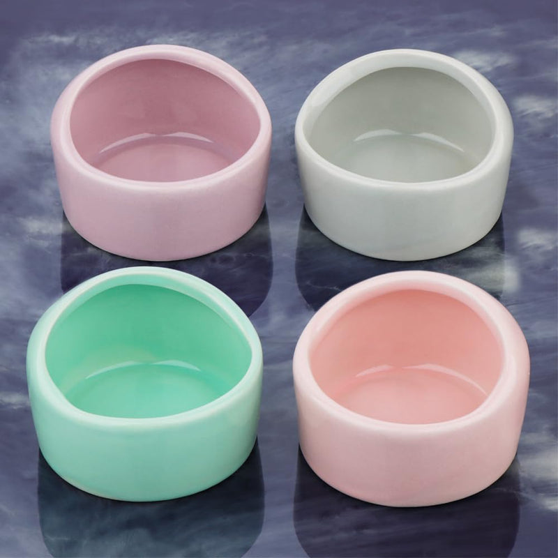 2 Pcs Ceramic Hamster Bowl, Small Animal Food Bowl and Water Dish Feeder for Hedgehog Hamster Guinea Pig Sugar Glider Rat Gerbil Mice Chinchilla (Colors May Vary) - PawsPlanet Australia