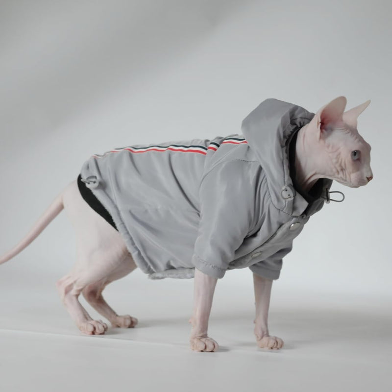 Winter Warm Thickness Windproof Cat Jacket Cat Clothes for Sphynx Cats, Devon Rex Cats, Cornish Cats, Small Cats and Dogs (Medium) Medium - PawsPlanet Australia