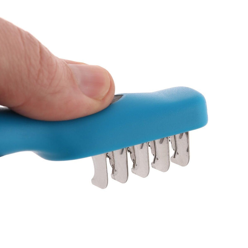 GROOM PROFESSIONAL Matt Breaker Rake for Dogs - Dematting Brush for Dogs - Dematting Tool - Tangle Remover - Perfect for Long/Wooly Coats - Unique Soft-Grip Non-Slip Handle, 5 Blade