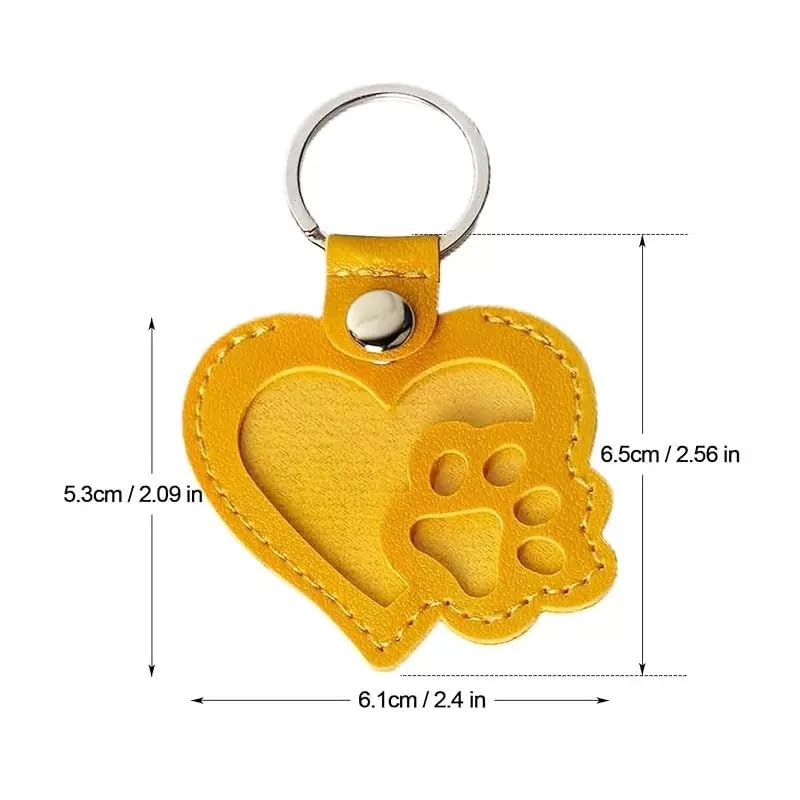 Heart-Shaped Leather Pet Hair Keepsake Keychain Pink - PawsPlanet Australia