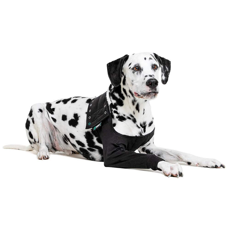 Suitical Recovery Sleeve for Dogs | Front Leg Protection After Surgery | Dog Leg Sleeve to Stop Licking | Machine Washable | Chest Circumference 25.2”- 33.1” | Sleeve Length 13.8” | L | Single Sleeve Black - PawsPlanet Australia