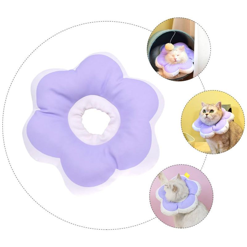 Soft protective collar for cats made of PP cotton, violet. Durable and multifunctional. Protects against scratching and biting. For recovery and first aid.