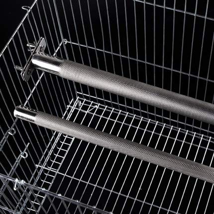 Hypeety Bird Parrot Stainless Steel Stand Perch Rod Bird Grinding Claws Parrot Scratching Stick Perch Platform for Small Birds Conure Cockatiel Parakeet Cage Accessories Exercise Stand L: 11.79*0.98 inch - PawsPlanet Australia