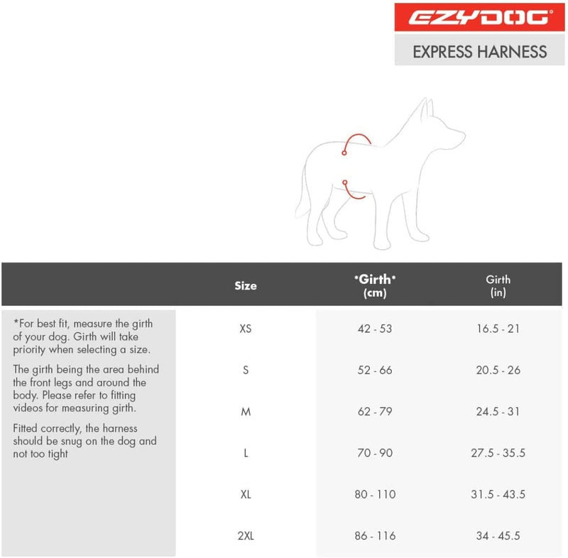 EZYDOG Express Dog Harness | Dog Harness for Small, Medium and Large Dogs, Angled Ergonomic Design, Moulded Grip Handle, Easy Release Side Buckle (M, Pink)