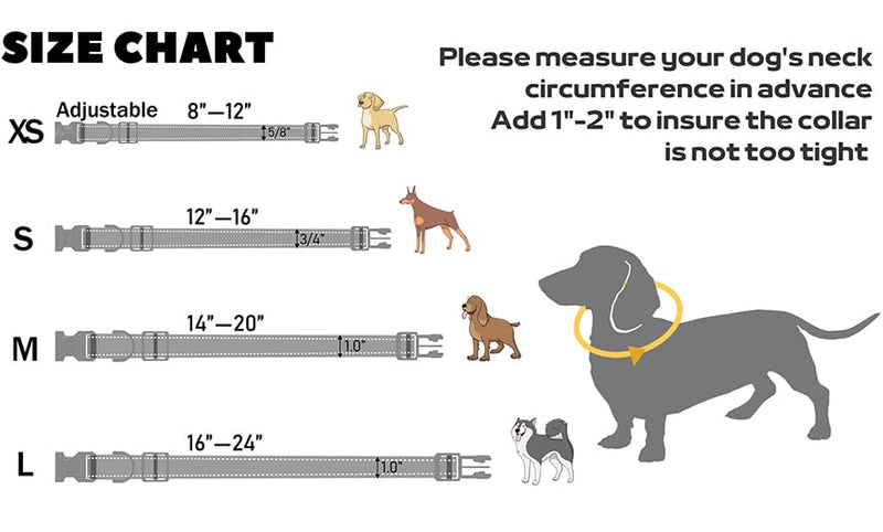 Dog Collar and Leash Set for Small,Medium,and Large Dogs,Ajustable Reflective Nylon Dog Collars and Leashes with Quick Release Buckle,Pink S(Collar+Leash) Small (Collar+Leash) Pink Collar+Leash - PawsPlanet Australia