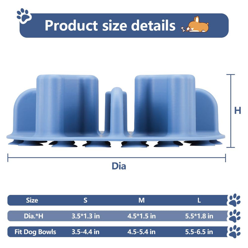 Slow Feeder Dog Bowls Insert, Animire Soft Silicone Anti-Choking Puzzle Slow Feeder, Anti-Slip Slow Down Eating Feeder Insert, Compatible with Regular Elevated Dog Bowls Slow2.0 L Blue - PawsPlanet Australia