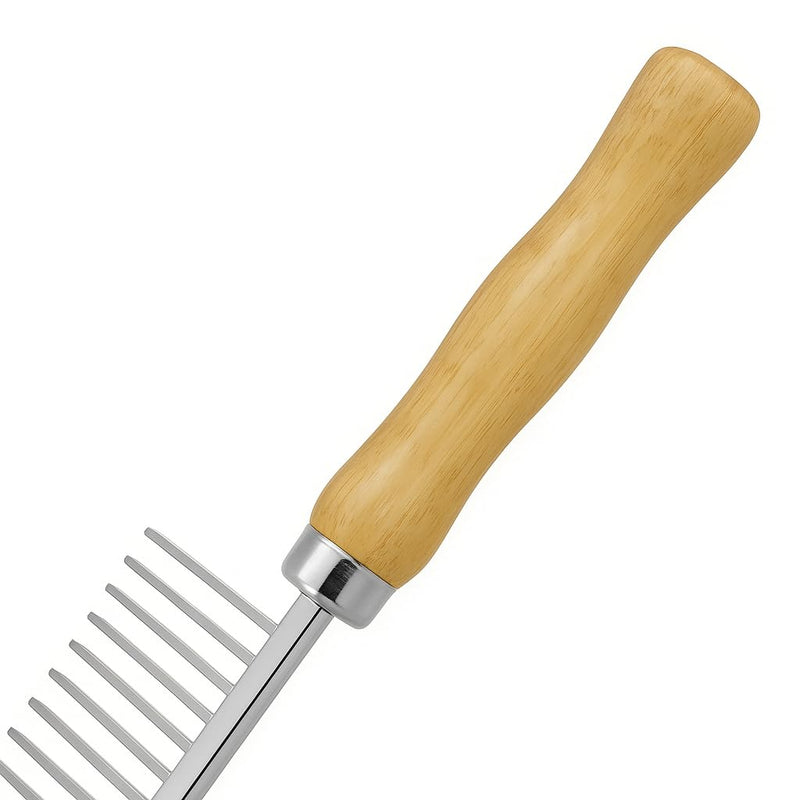 TopMed ETS Set of 3 Stainless Steel Pet Hair Comb, Wooden Handle of Bamboo Proven Grooming Tools Kit for Dogs Cats and Other Animals - PawsPlanet Australia
