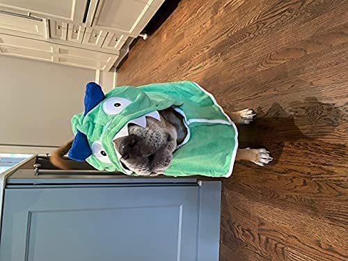 BoxDog Wearable Microfiber Dog Towel with Monster Hoodie | Soft Dog Bathrobe (x-Large) X-Large Green Monster - PawsPlanet Australia