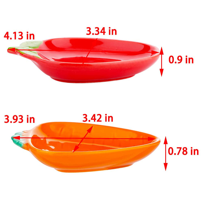 2 Pcs Hamster Ceramic Food Bowl, Cute Shape Anti-turning Dish for Hamster Gerbil Hedgehog Guinea Pig Rat Rodent