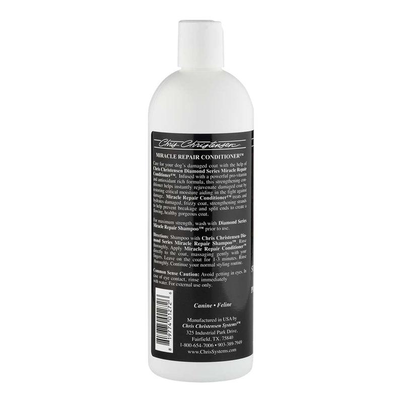 Chris Christensen Diamond Series Miracle Repair Dog Conditioner, Groom Like a Professional, Pro-Vitamin Formula, Provides Maximum Moisture, Use on Both Dogs and Cats, Made in USA, 473ml - PawsPlanet Australia