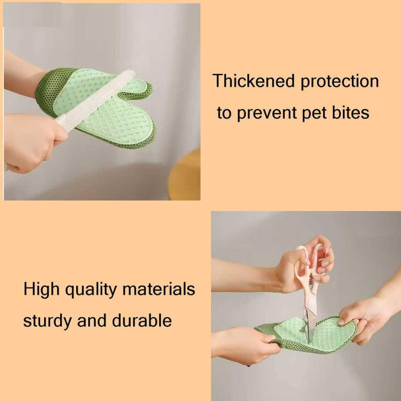 Pet Hair Remover Gloves Bath Brush Gentle Shedding Brushes,Pet Hair Remover Tool for Carpet, Curtain, Clothing, Couch, Car Seat (Green) green - PawsPlanet Australia