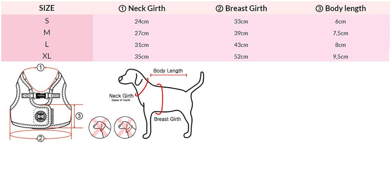 Puppia Christmas Harness - Soft vest harness for Christmas -Harness for small and medium dogs - Red S Puppia Blitzen Harness B
