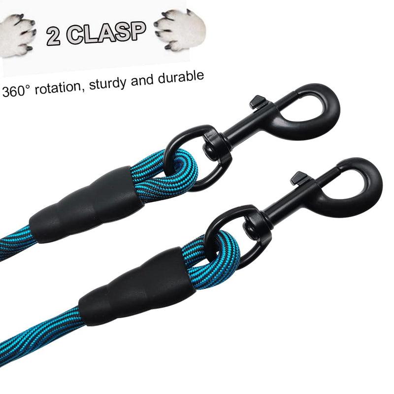 BTINESFUL 3FT Dog Tie Down, Nylon Rope Short Dog Tether Indoor Training Safety Vehicle Tether for Large Medium Strong Puppy Blue Black 3 Foot - PawsPlanet Australia