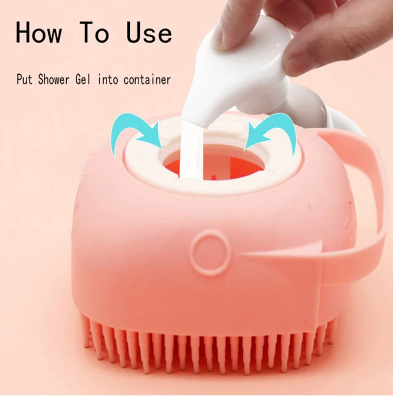 Silicone Massage Bath Brush for Pets (Blue) pink - PawsPlanet Australia