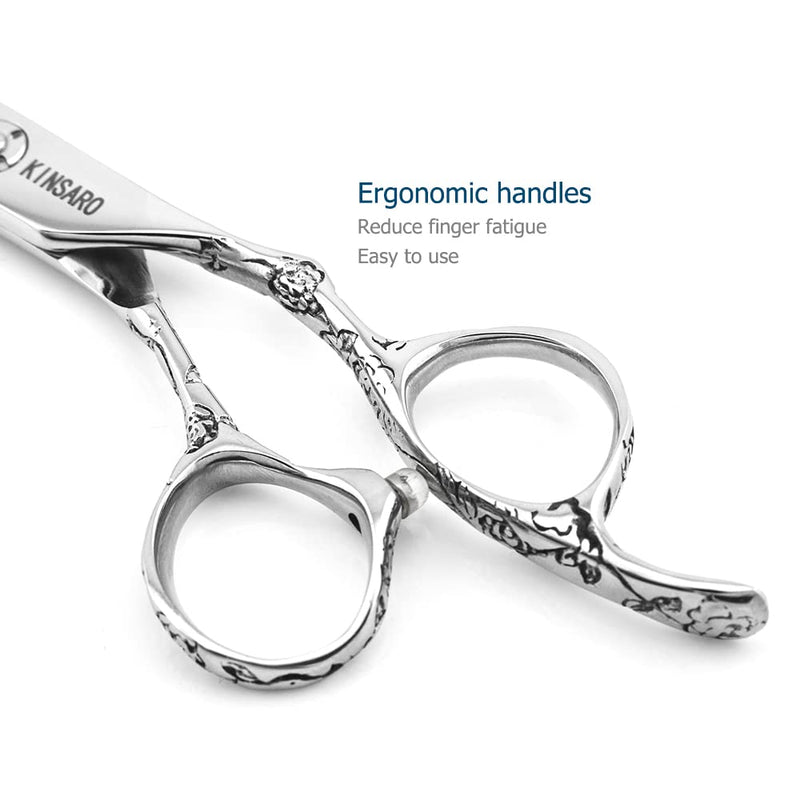 Hair Scissors 6 Inch Professional Barber Hair Thinning Scissors Thinning Shears 440C Barber Shears 30 Teeth Rose handle KINSARO for Hairdresser Barbershop or Home Use 6" Thinning