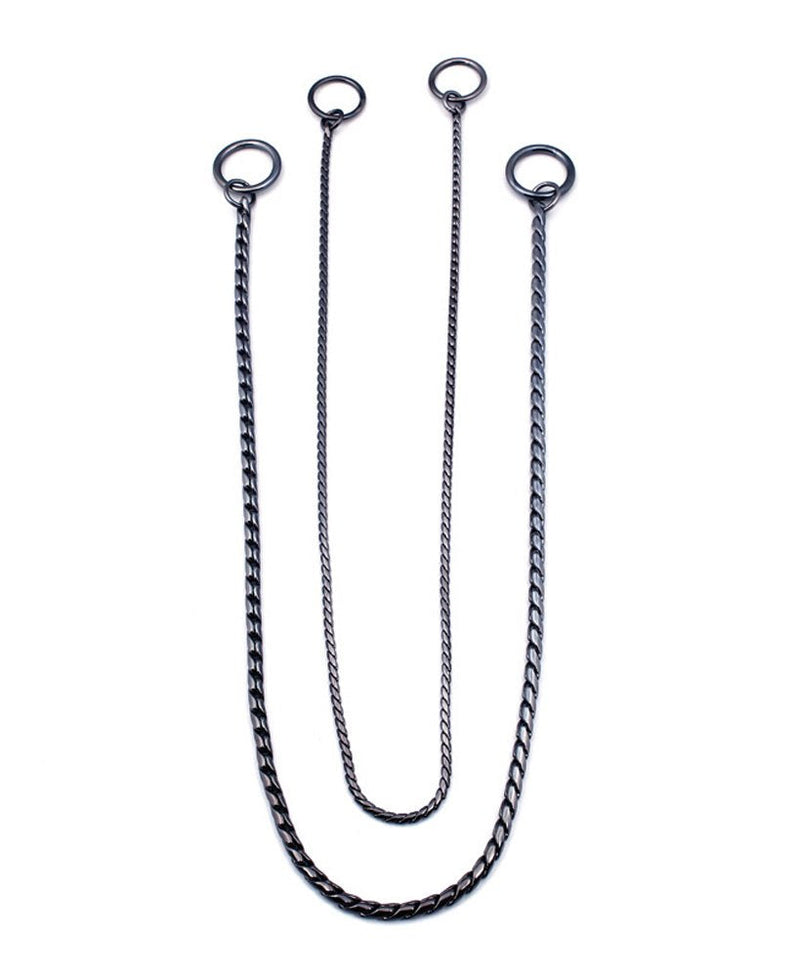 SGODA Black Dog Chain Collar Choke Pet Training Snake Collar with Heavy Links, 22 in, 4 mm Length 22" 4mm - PawsPlanet Australia