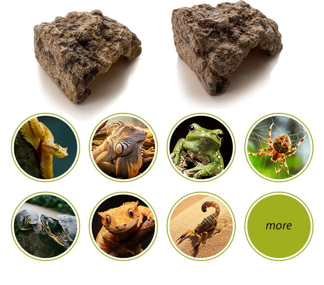 Reptile Simulation Rock Hide - Resin Amphibian Hideouts Cave Size 2.83'' x 1.18'', Habitat for Bearded Dragon Turtles Lizards Snakes Crab Gecko Leopard Spider Fish - PawsPlanet Australia