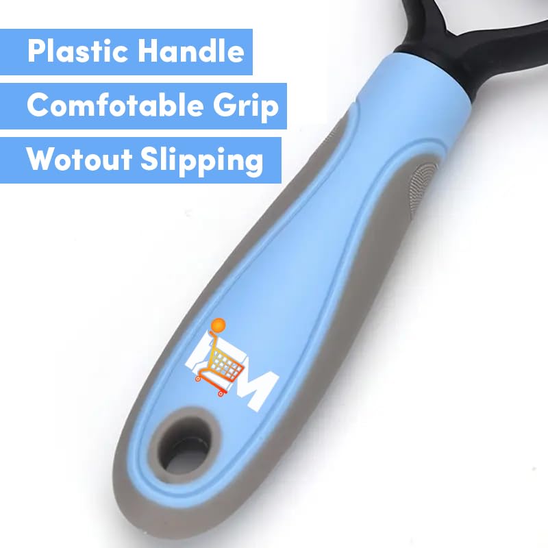 2-Sided Dematting & Deshedding Comb for Dogs & Cats – Undercoat Detangler Brush for Shedding, Matted Hair & Fur Remover Tool, Ergonomic Handle for Stress-Free Pet Grooming (Grey) Grey