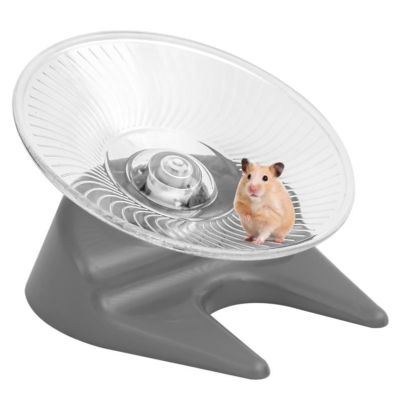 Hamster Wheel Saucer Silent Spinner/Quiet Exercise Flying Runner for Dwarf Hamster/Gerbil Rat/Hermit Crab Small Cage Large - PawsPlanet Australia