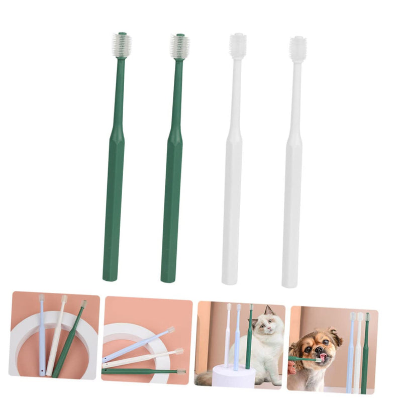 TOYANDONA Pack of 4 Dog Toothbrushes with Soft Bristles Toothbrush for Cats Puppies and Dogs Pet Toothbrush for Oral Hygiene at Home