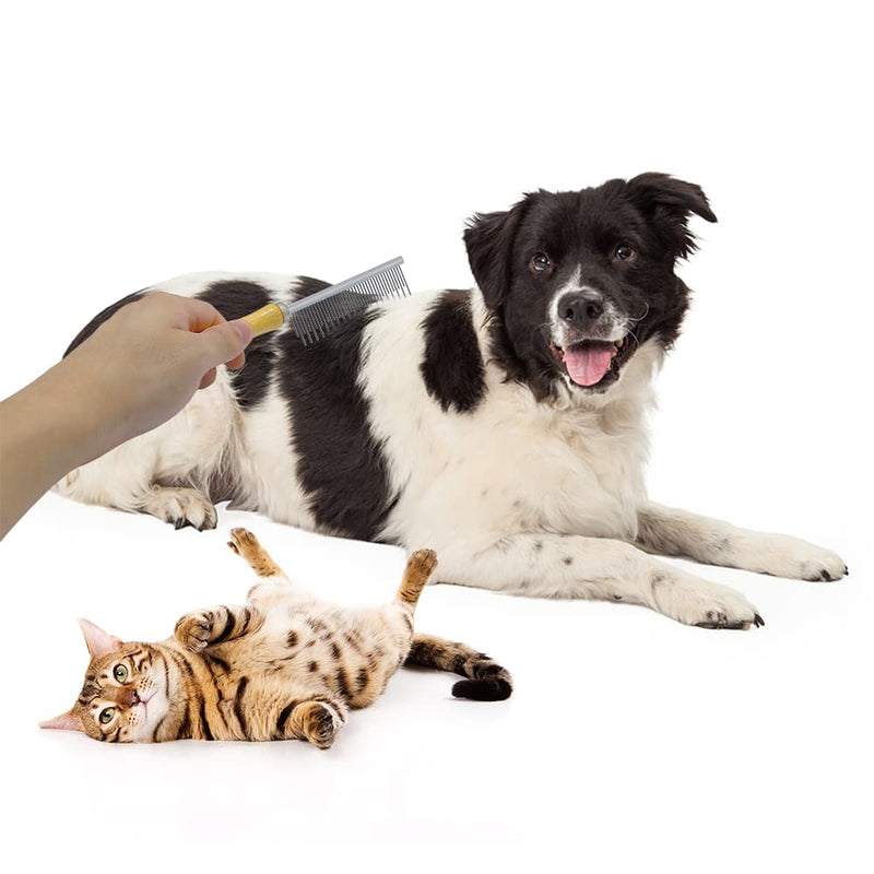 Wooden Handle Grooming Comb for Dogs Cats Pet（Multitooth） Long & Short Teeth Comb - PawsPlanet Australia