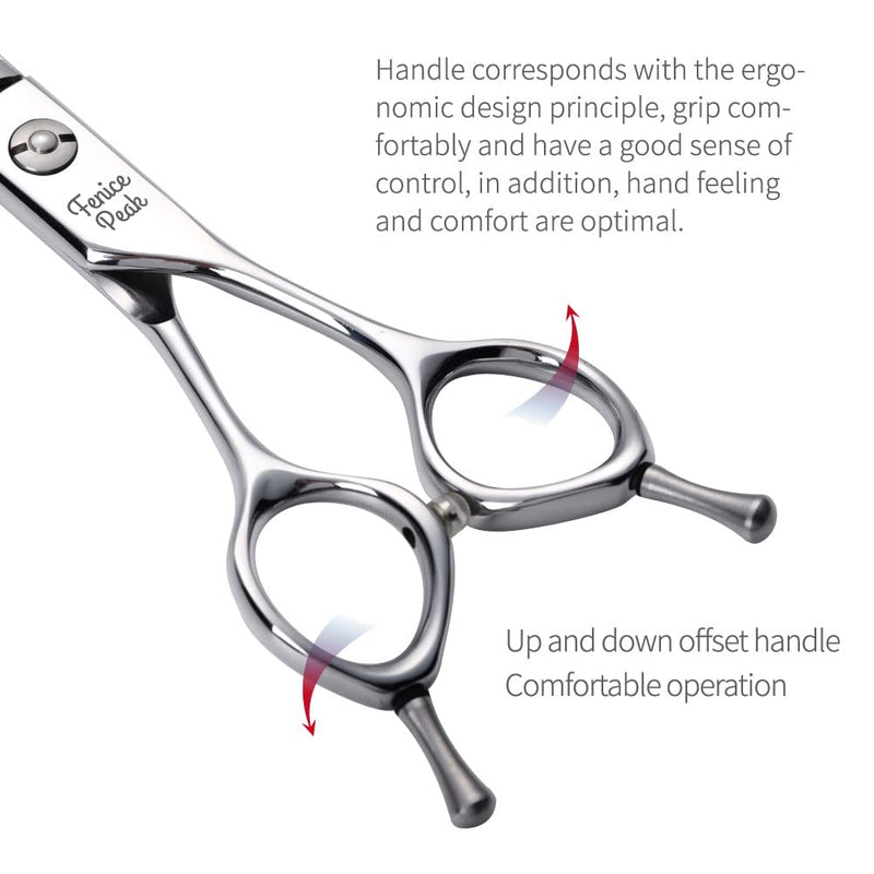 Fenice Peak Dog Grooming Shears Curved Chunker Scissors for Dogs and Cats Face Body Trimming Shears 440C 7.5'' fishbone teeth 7.5'' - PawsPlanet Australia