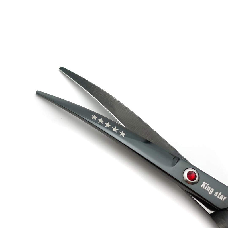 7.0in Titanium Professional dog Grooming Scissors set,Straight & Thinning & Curved scissors 4pcs set for Dog grooming Bright Black With Comb - PawsPlanet Australia