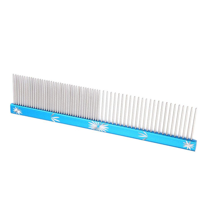 Regun Hair Comb - 3 Colors Pet Hair Trimmer Comb Dog Cat Hair Comb Anti-Static Comb Straight Row(BLUE) - PawsPlanet Australia
