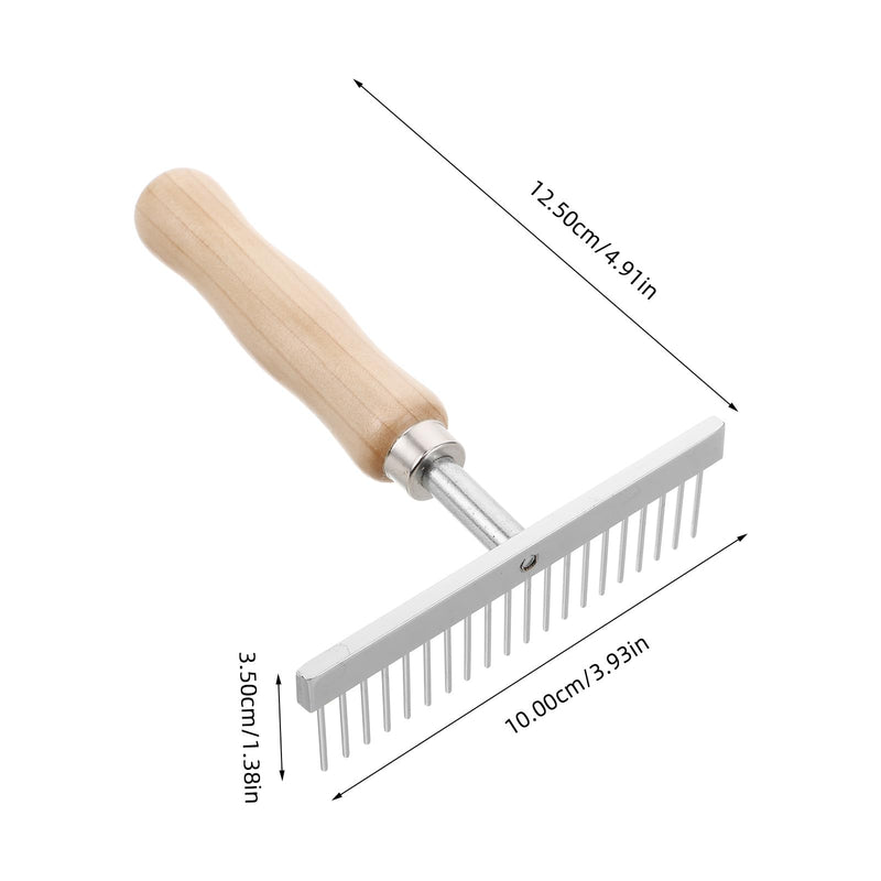 Grooming Rake with Anti-Slip Wooden Handle: Stainless Steel Grooming Brush for Dogs Golden Retriever Husky German Shepherd Pet Supplies Tool - PawsPlanet Australia
