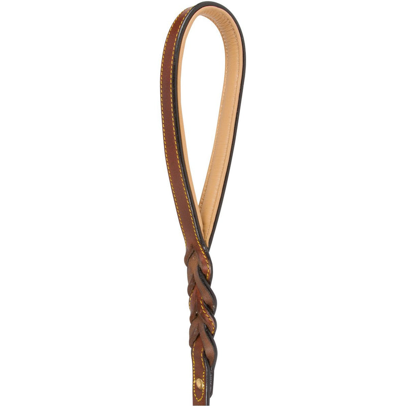 Soft Touch Collars Braided Leather Dog Leash Traffic Handle 6 FT x 3/4 INCH Brown - PawsPlanet Australia
