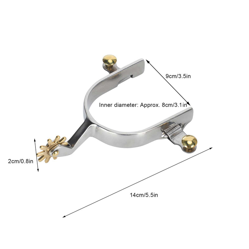 Zerodis Horse Spurs, 1Pair Stainless Steel Western Cowboy Spurs Exquisite Gear Spurs Equestrian Gear Accessories - PawsPlanet Australia