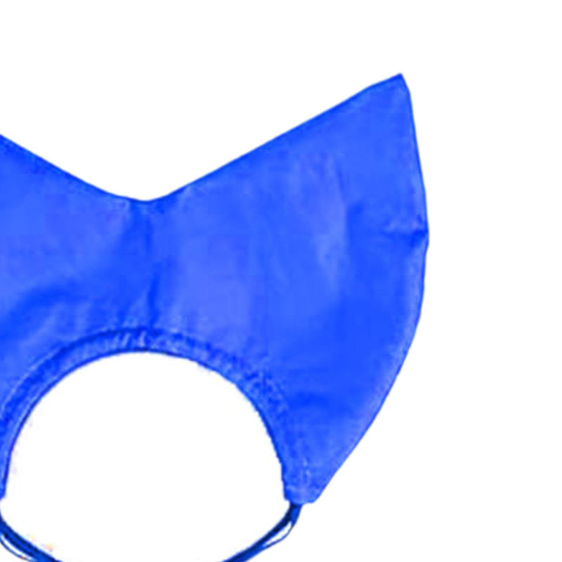 Waterproof, versatile cat bathing hood, adjustable ear protectors, reusable grooming hood, eye protection accessory, blue
