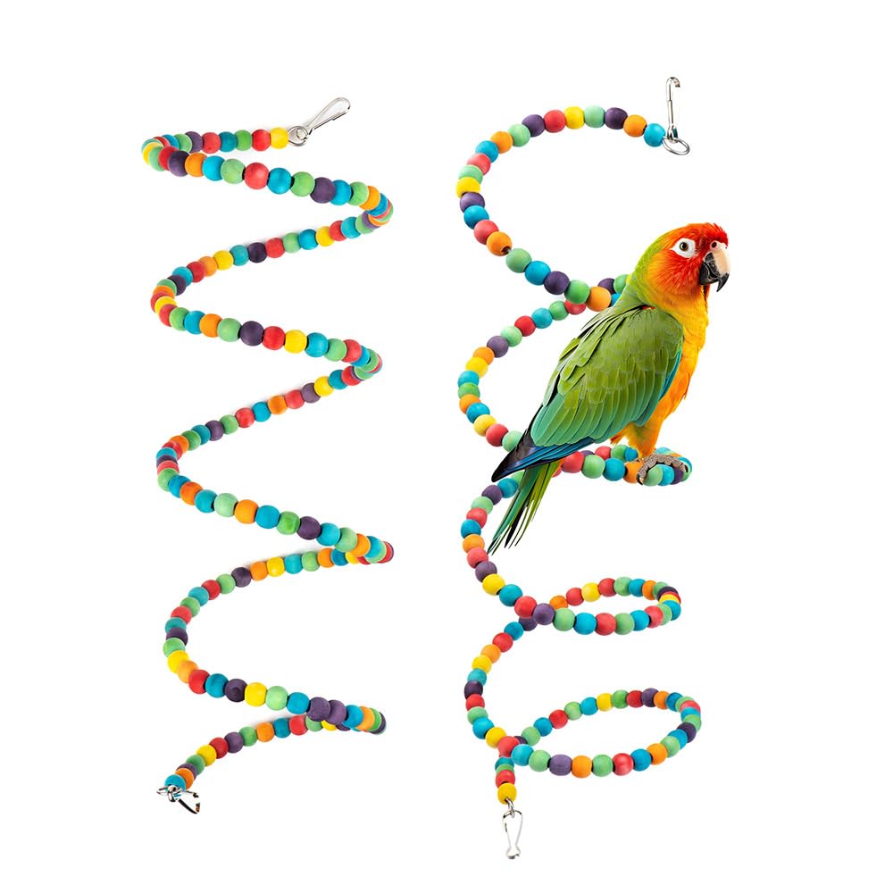 2 PCS 67" Bird Rope - Swing Toy for Birds for Climbing and Chewing - Odor-Free - Perfect for Small to Regular Size Parrots and Cockatiels - Standing Bungee Design, Ideal for Bird Cage - PawsPlanet Australia