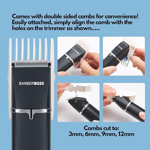 BarberBoss Cordless Pet Grooming Kit for Dogs & Cats, Dog Clippers with Nail Grinder, Quiet Pet Hair Trimmer, USB Rechargeable Groomer Set, Cordless Clippers for Cats - PawsPlanet Australia