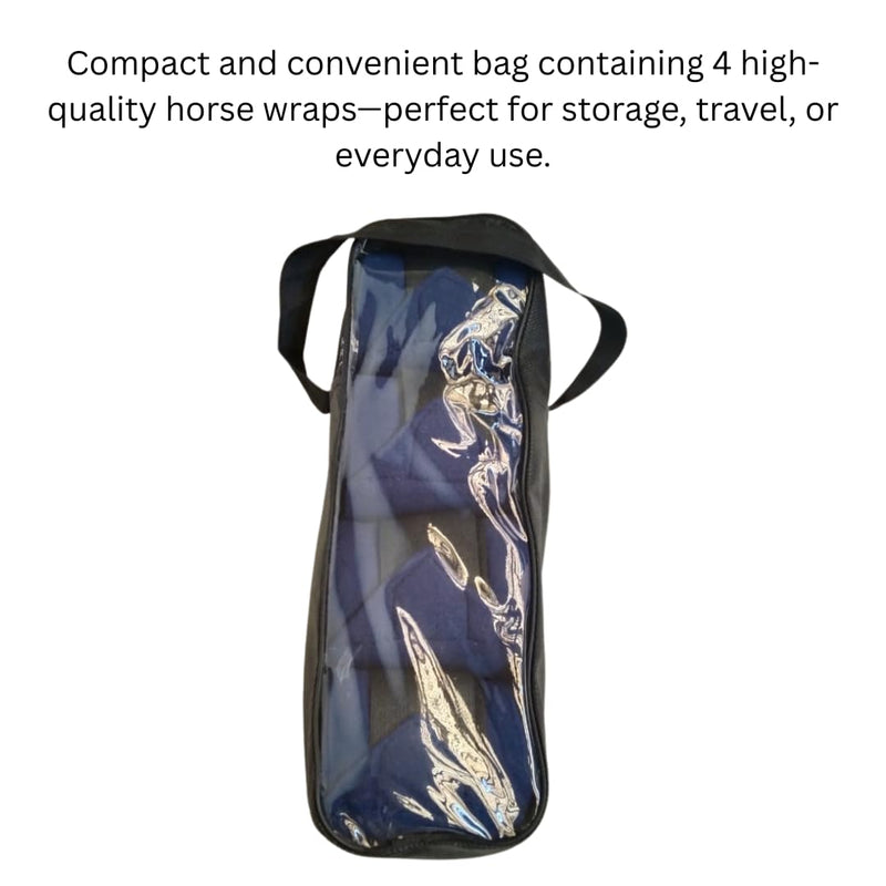 Horse Leg Bandage/Horse Leg wrap (Set of 4) Red, Blue, Navy Blue, and Black (Navy Blue) - PawsPlanet Australia